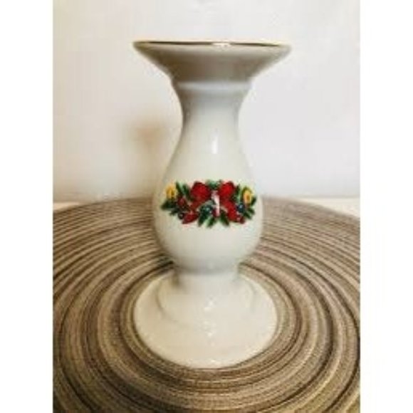 Vintage Jamestown Christmas Tree Candlestick Holder 1980’s Home Christmas Accent - Picture 1 of 4